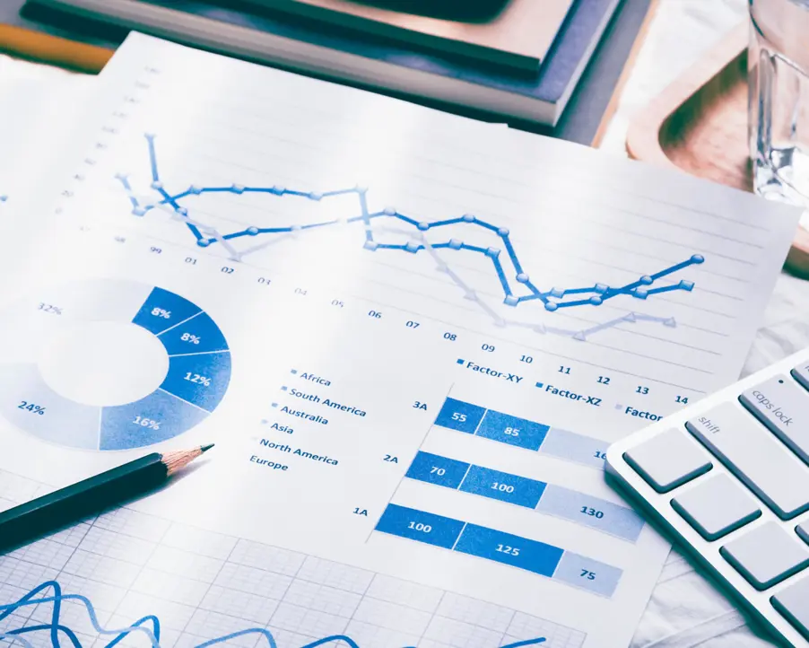 Finans illustration grafer.