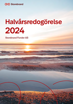 Halvårsredogörelse 2024 av Storebrand Fonder AB med en solnedgång över havet